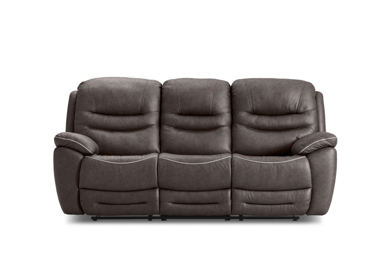 FEDERER FABRIC 3 SEATER WITH INBUILT RECLINERS CHARCOAL