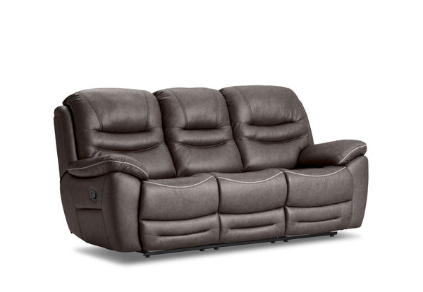 FEDERER FABRIC 3 SEATER WITH INBUILT RECLINERS CHARCOAL