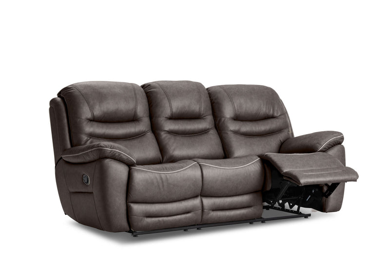 FEDERER FABRIC 3 SEATER WITH INBUILT RECLINERS CHARCOAL