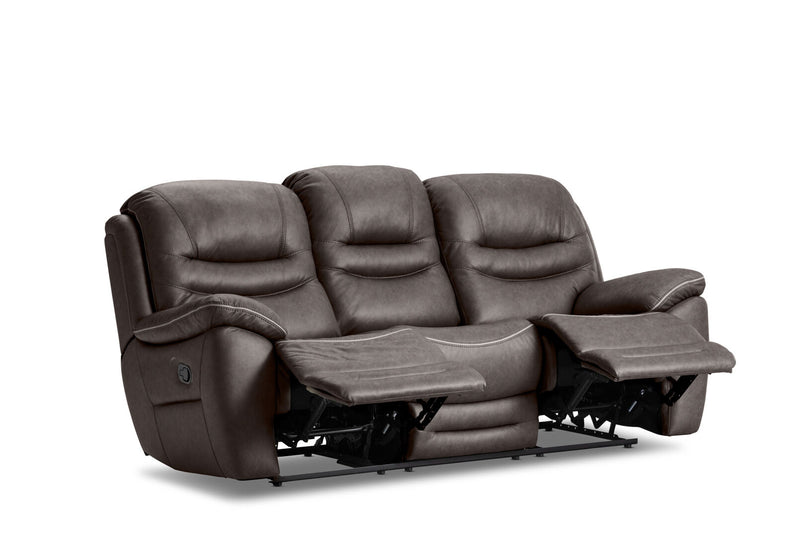 FEDERER FABRIC 3 SEATER WITH INBUILT RECLINERS CHARCOAL