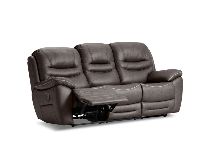 FEDERER FABRIC 3 SEATER WITH INBUILT RECLINERS CHARCOAL