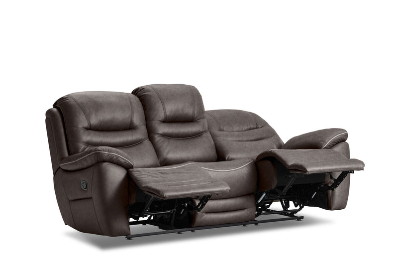 FEDERER FABRIC 3 SEATER WITH INBUILT RECLINERS CHARCOAL