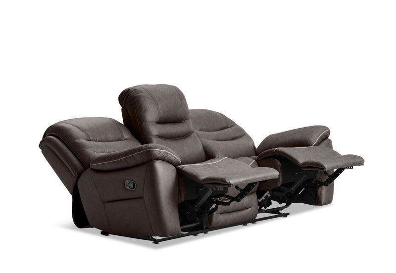 FEDERER FABRIC 3 SEATER WITH INBUILT RECLINERS CHARCOAL