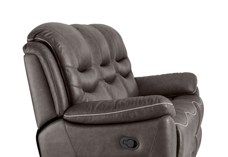FEDERER FABRIC 3 SEATER WITH INBUILT RECLINERS CHARCOAL