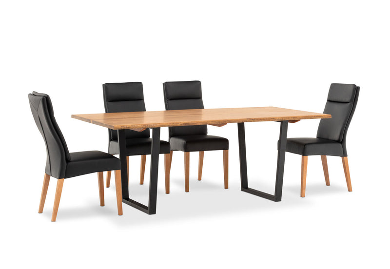 AMMAN 7 PIECE SUITE WITH ASHEVILLE DINING CHAIRS  BLACK