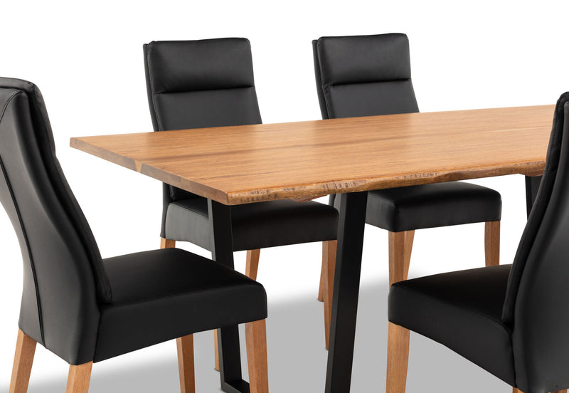AMMAN 7 PIECE SUITE WITH ASHEVILLE DINING CHAIRS  BLACK