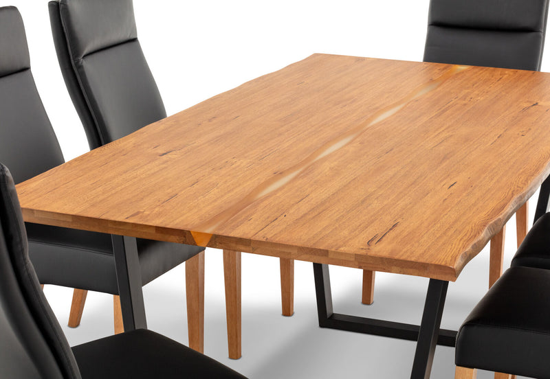 AMMAN 7 PIECE SUITE WITH ASHEVILLE DINING CHAIRS  BLACK