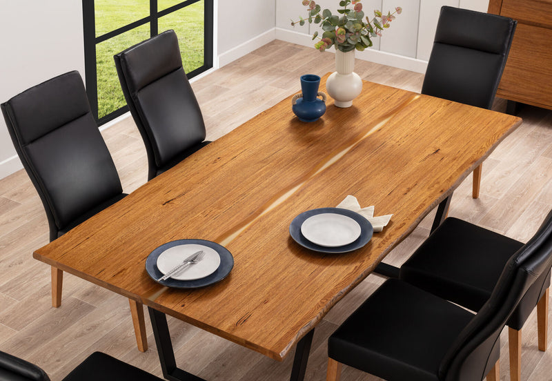 AMMAN 7 PIECE SUITE WITH ASHEVILLE DINING CHAIRS  BLACK