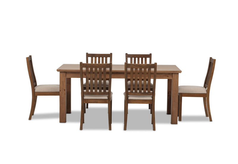 HELMOND 7 PIECE DINING SUITE  RUSTIC PINE