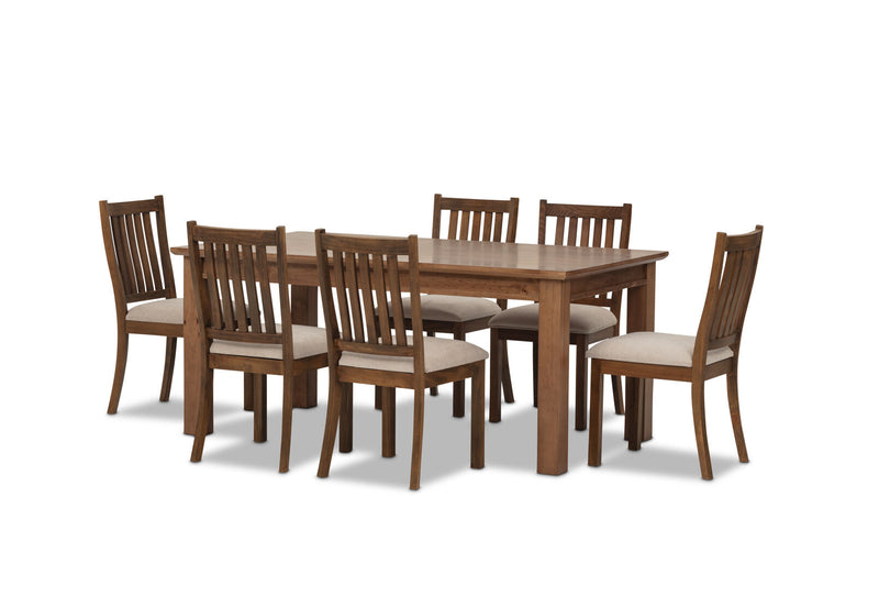 HELMOND 7 PIECE DINING SUITE  RUSTIC PINE