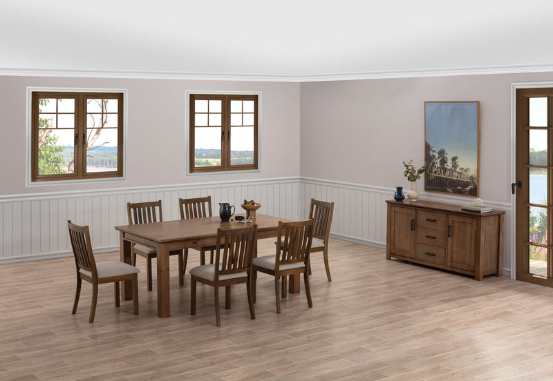 HELMOND 7 PIECE DINING SUITE  RUSTIC PINE