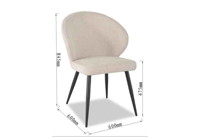 REYNOLDS SET OF 2 DINING CHAIRS 	BEIGE