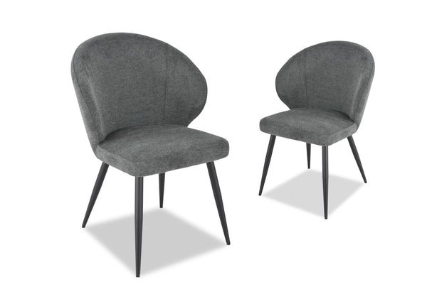 REYNOLDS SET OF 2 DINING CHAIRS 	CHARCOAL