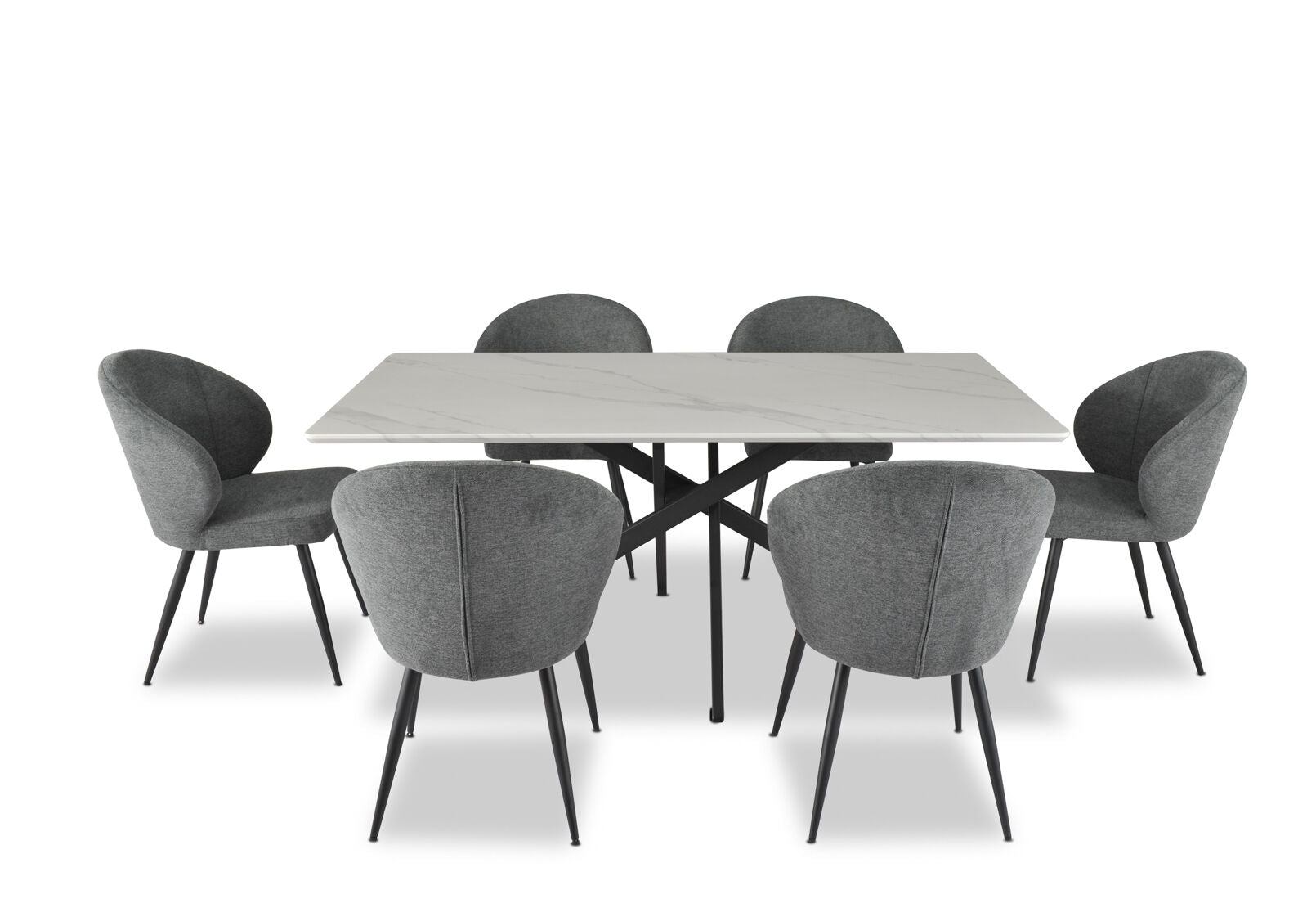 REYNOLDS SET OF 2 DINING CHAIRS 	CHARCOAL