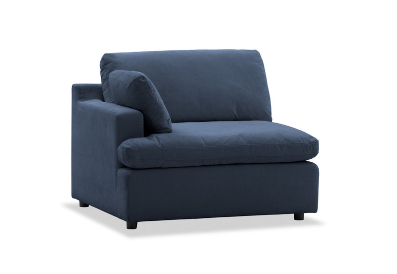 SUNNI FABRIC MODULAR LEFT HAND FACING CHAIR NAVY