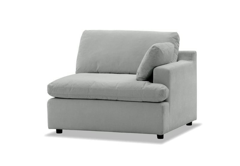 SUNNI FABRIC MODULAR RIGHT HAND FACING CHAIR LIGHT GREY