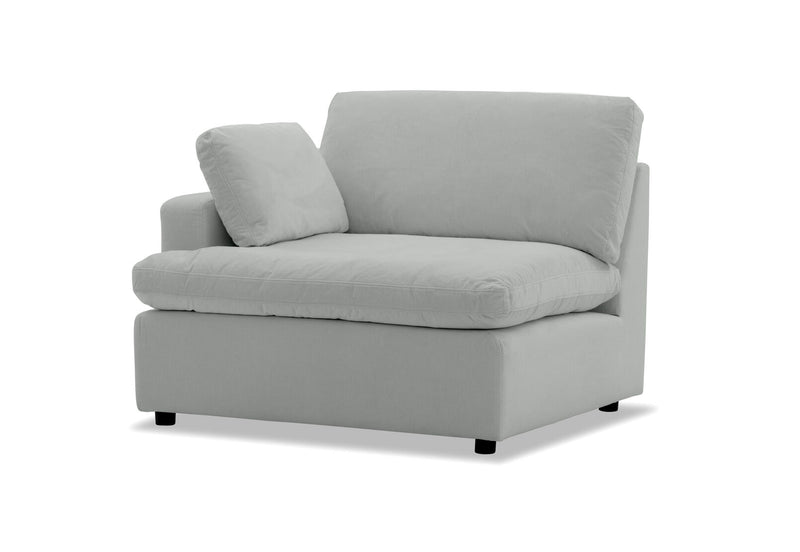 SUNNI FABRIC MODULAR LEFT HAND FACING CHAIR LIGHT GREY