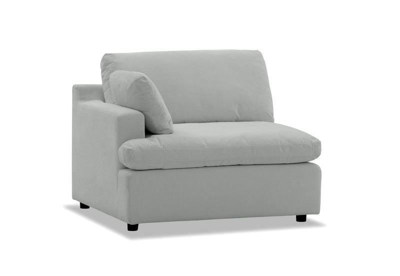 SUNNI FABRIC MODULAR LEFT HAND FACING CHAIR LIGHT GREY