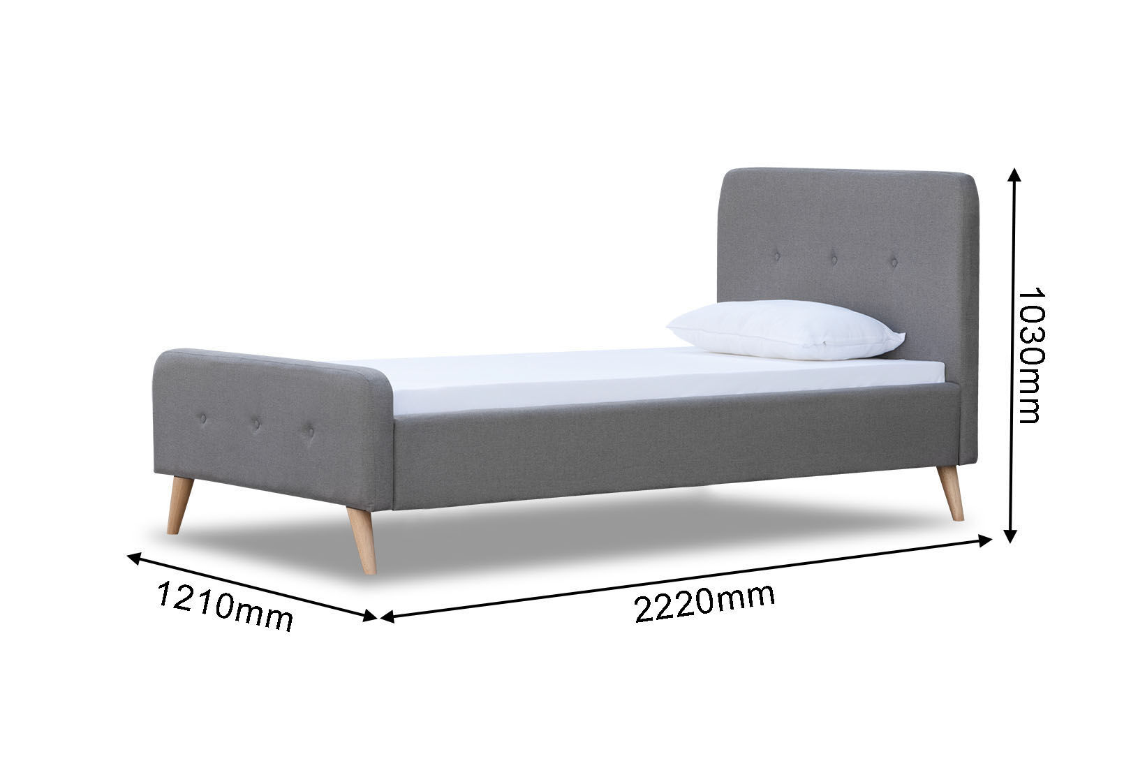 RAINEY KING SINGLE BED GREY