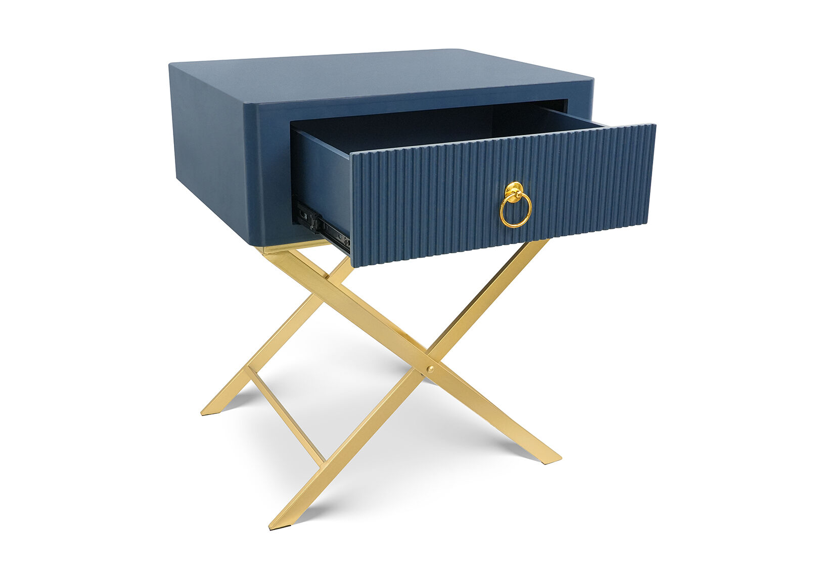 PIERCE 1 DRAWER BEDSIDE BLUE