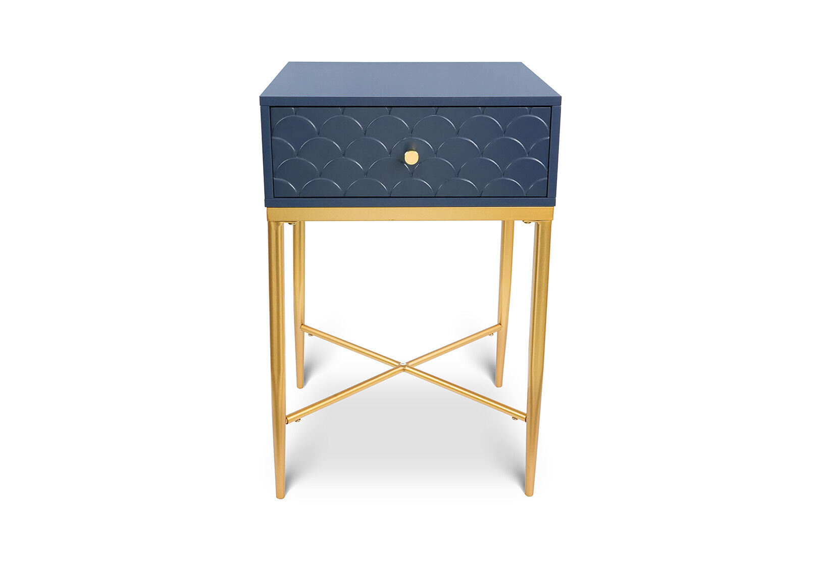 PRATT 1 DRAWER BEDSIDE BLUE/GOLD