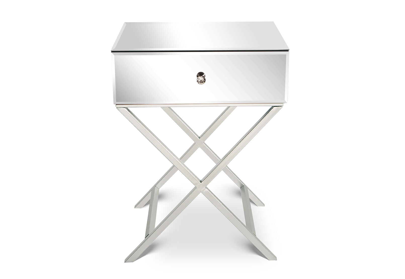 RONDA 1 DRAWER BEDSIDE SILVER