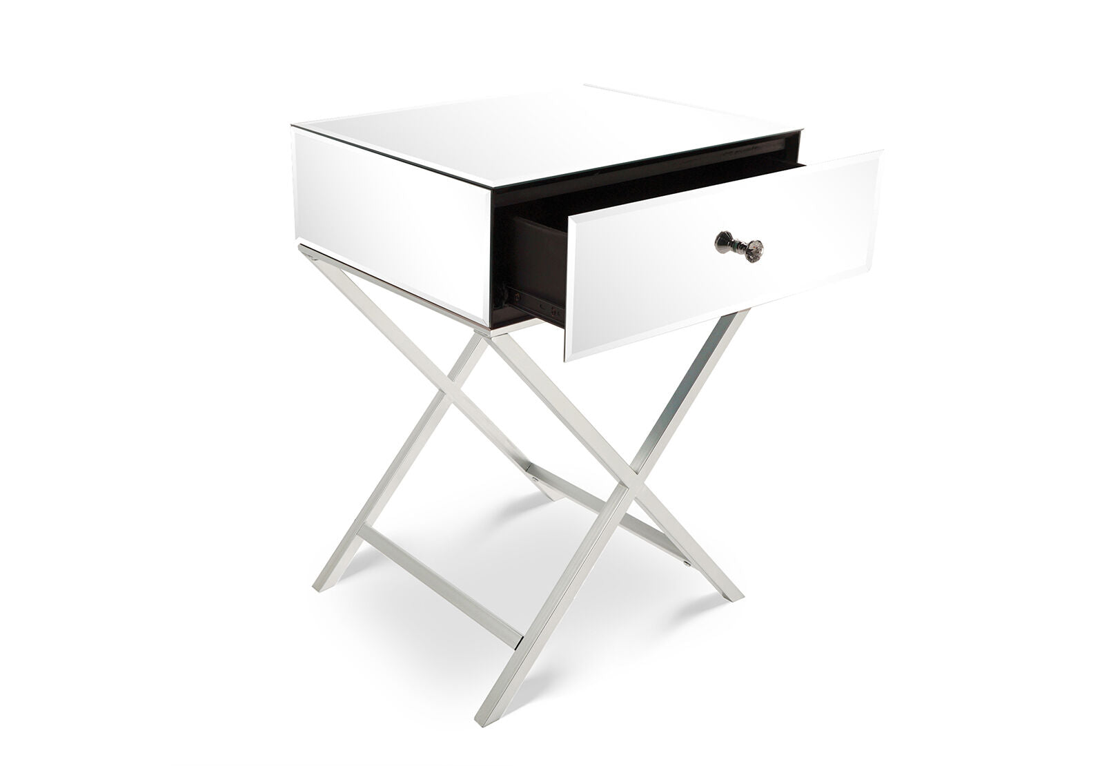 RONDA 1 DRAWER BEDSIDE SILVER