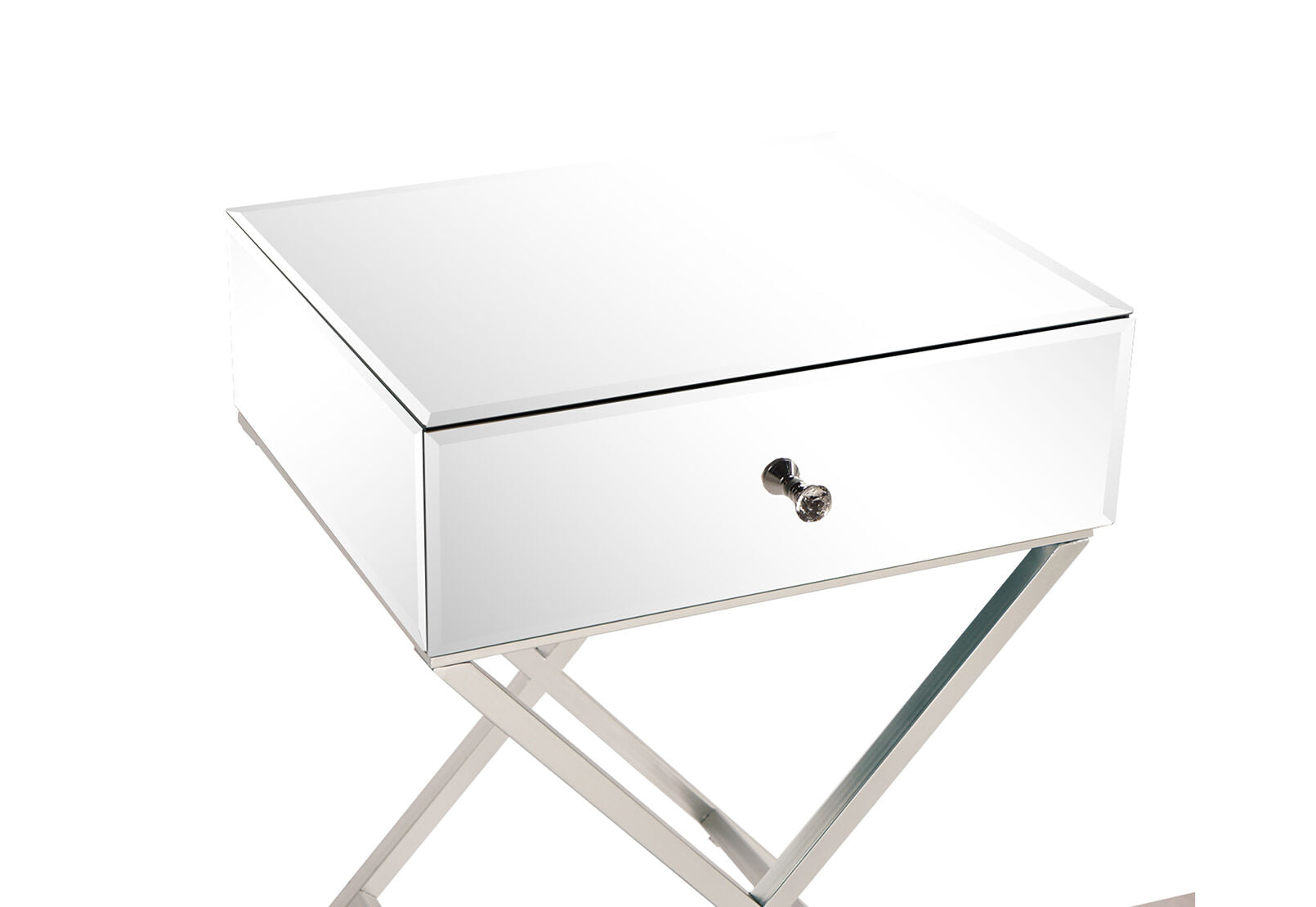 RONDA 1 DRAWER BEDSIDE SILVER
