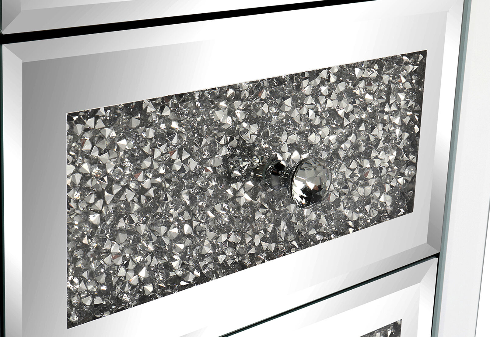 SAUNDERS 3 DRAWER BEDSIDE SILVER