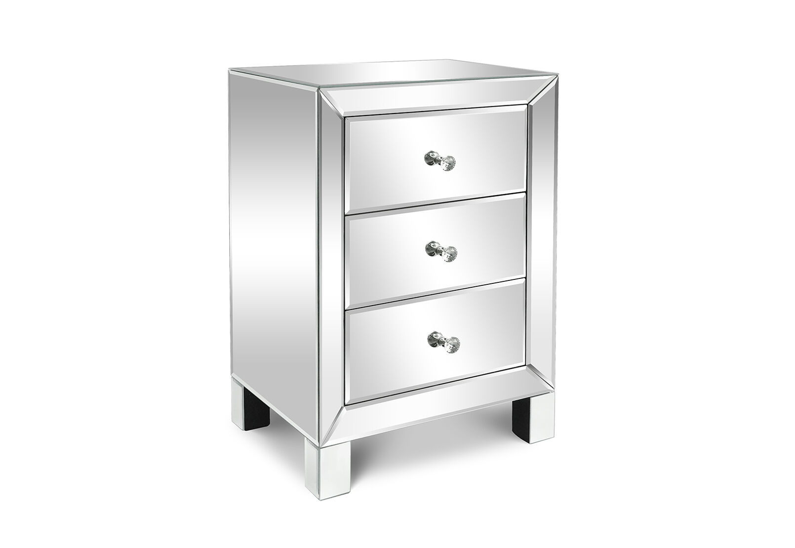 SAN ROQUE 3 DRAWER BEDSIDE SILVER