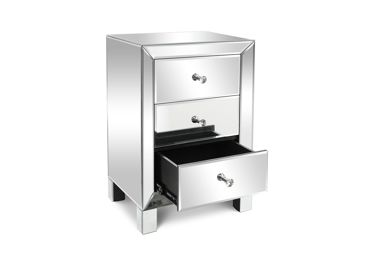 SAN ROQUE 3 DRAWER BEDSIDE SILVER