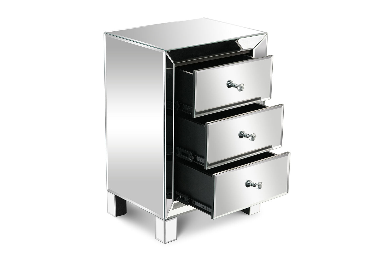 SAN ROQUE 3 DRAWER BEDSIDE SILVER