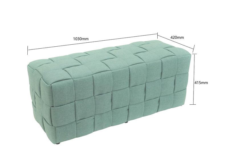 NOLAN LIGHT GREEN OTTOMAN BENCH LIGHT GREEN