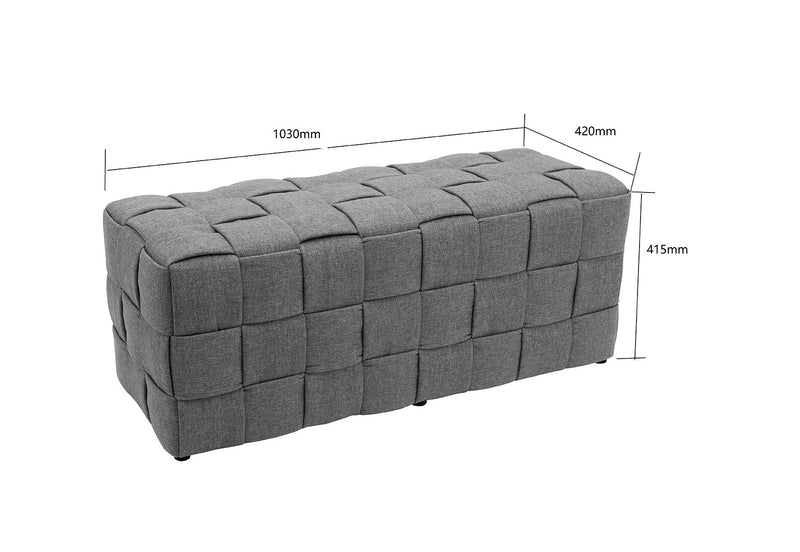 NOLAN LIGHT GREY OTTOMAN BENCH LIGHT GREY