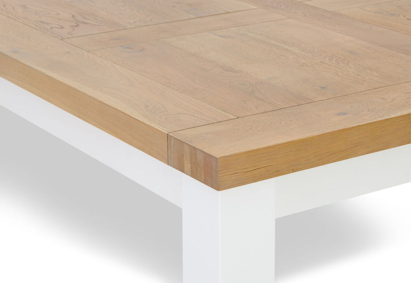 NORMANDY 1500 SQUARE DINING TABLE WHITE/OAK