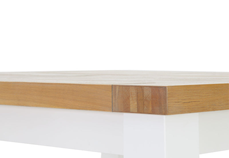 NORMANDY 1500 SQUARE DINING TABLE WHITE/OAK