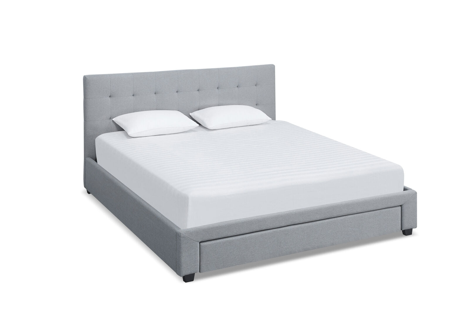 SOUTHAMPTON KING BED WITH DRAWER LIGHT GREY