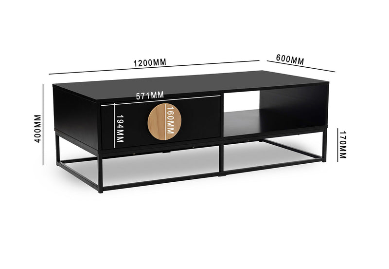 PEGASUS COFFEE TABLE 	BLACK