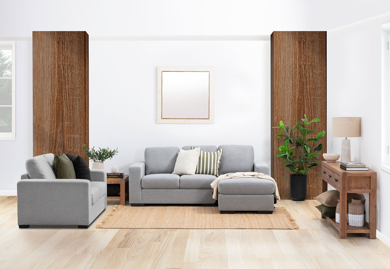 KIRBY 3 SEATER RHF CHAISE DARK GREY