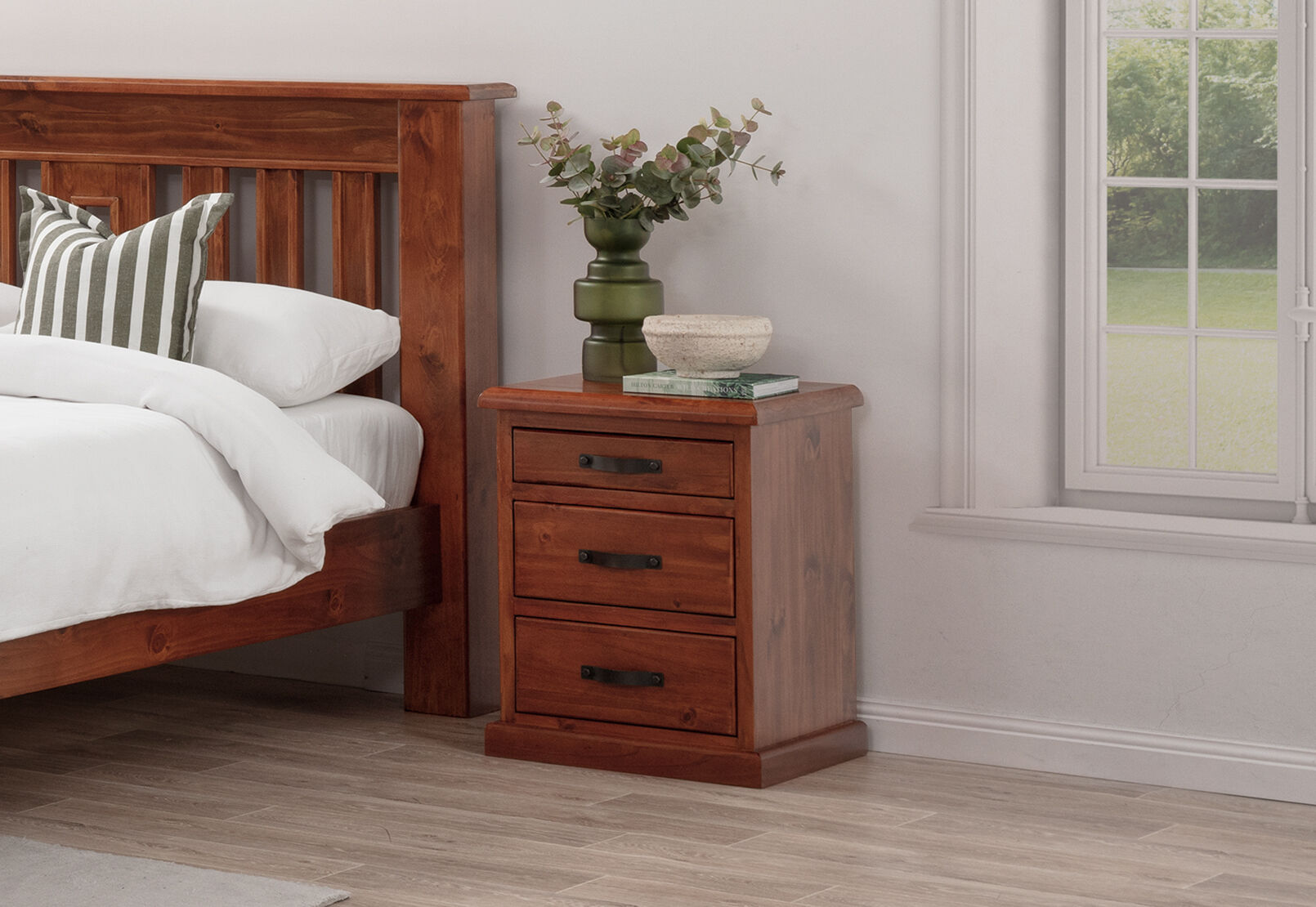 CALLAGHAN 3 DRAWER BEDSIDE RUSTIC