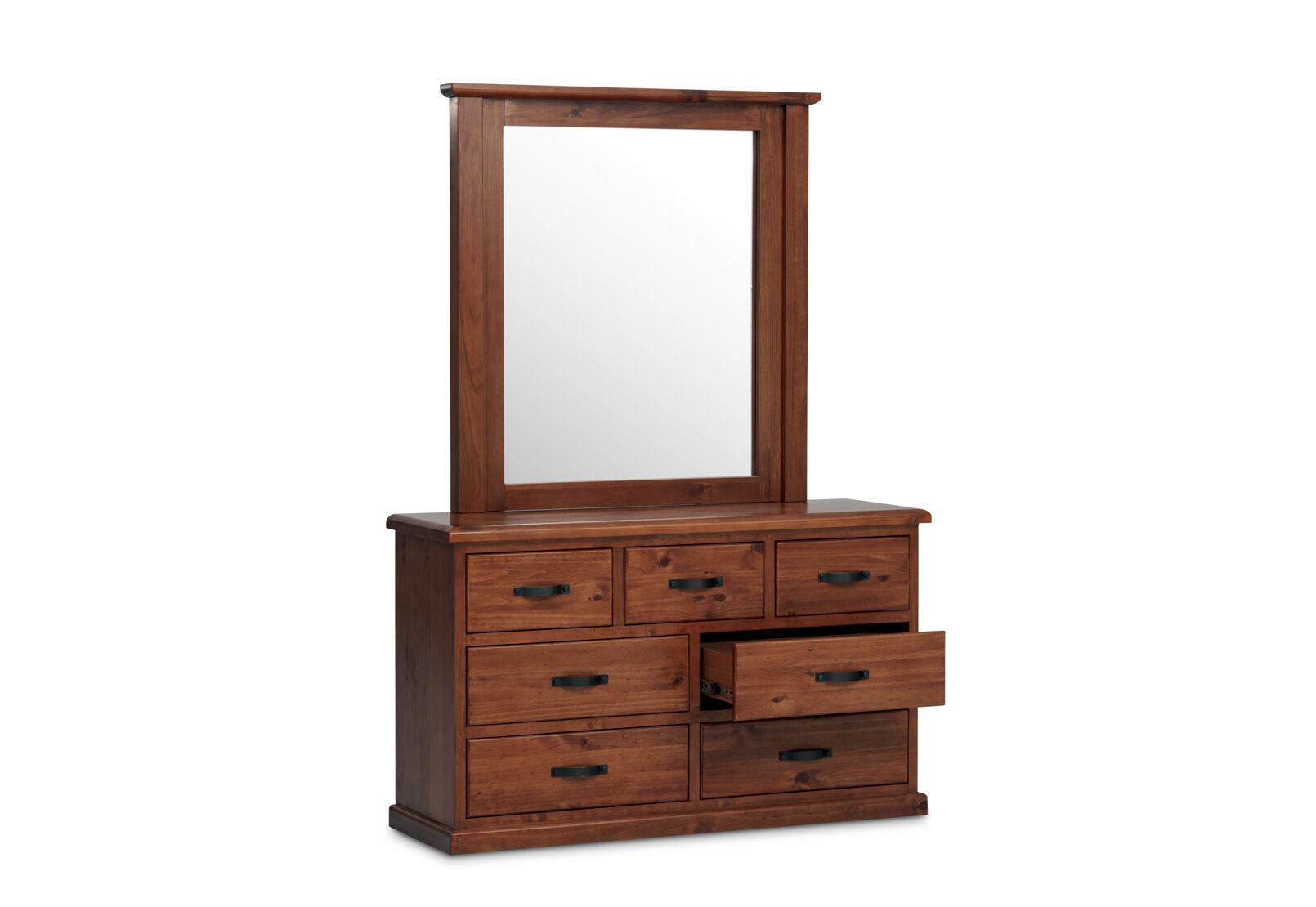 CALLAGHAN 7 DRAWER DRESSER WITH MIRROR RUSTIC