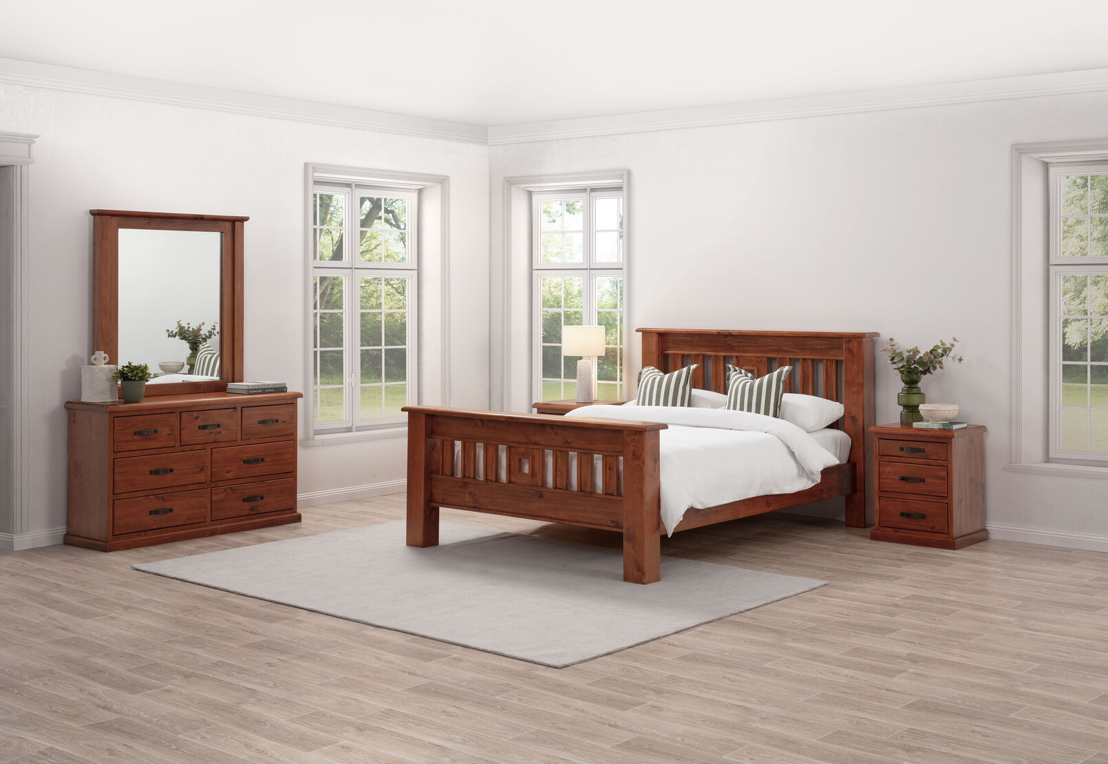 CALLAGHAN 7 DRAWER DRESSER WITH MIRROR RUSTIC