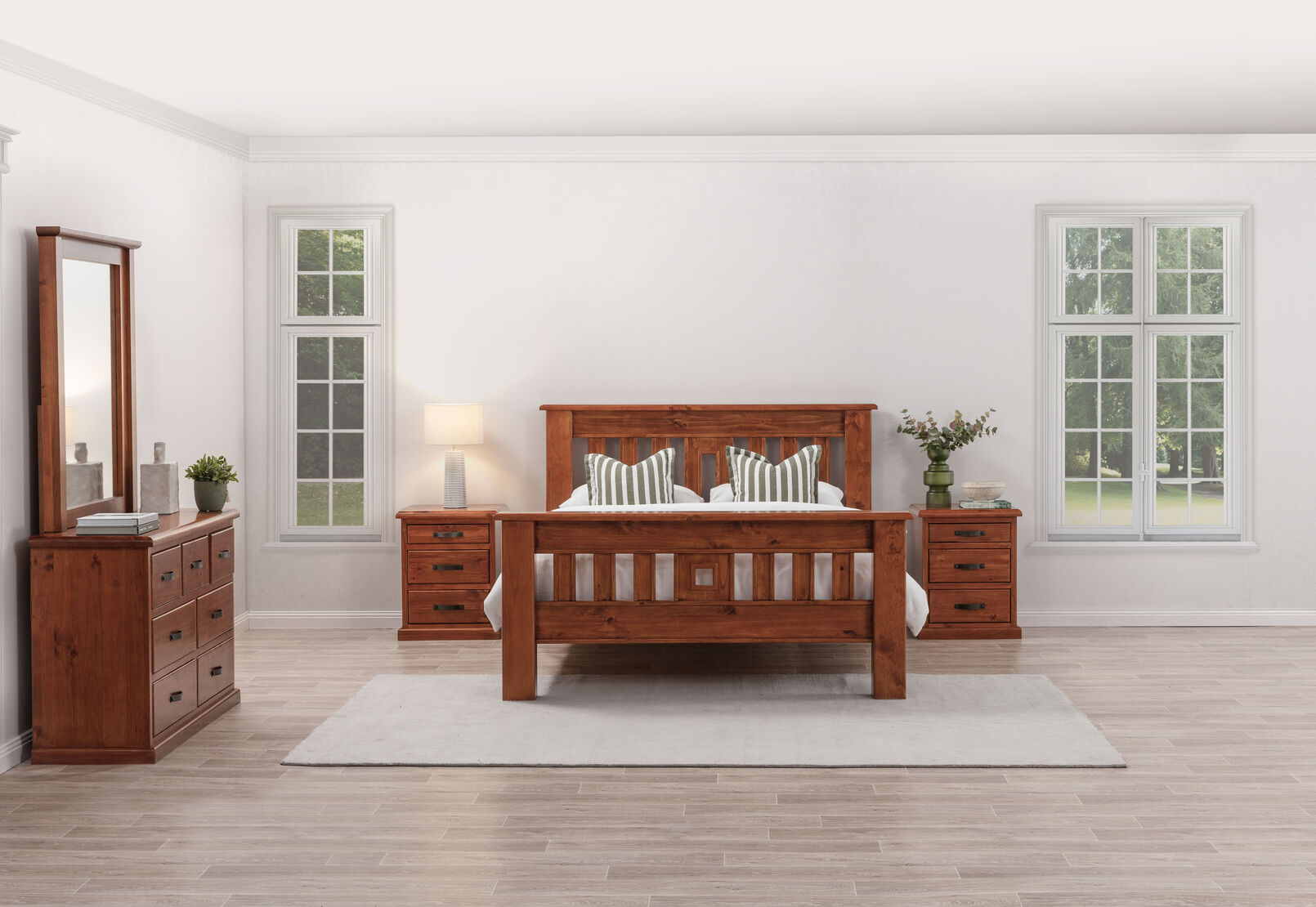 CALLAGHAN 4 PIECE QUEEN BED DRESSER SUITE BLACK