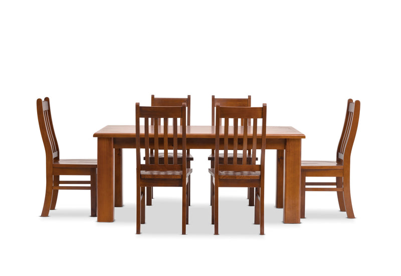 CALLAGHAN 7 PIECE DINING SUITE  RUSTIC