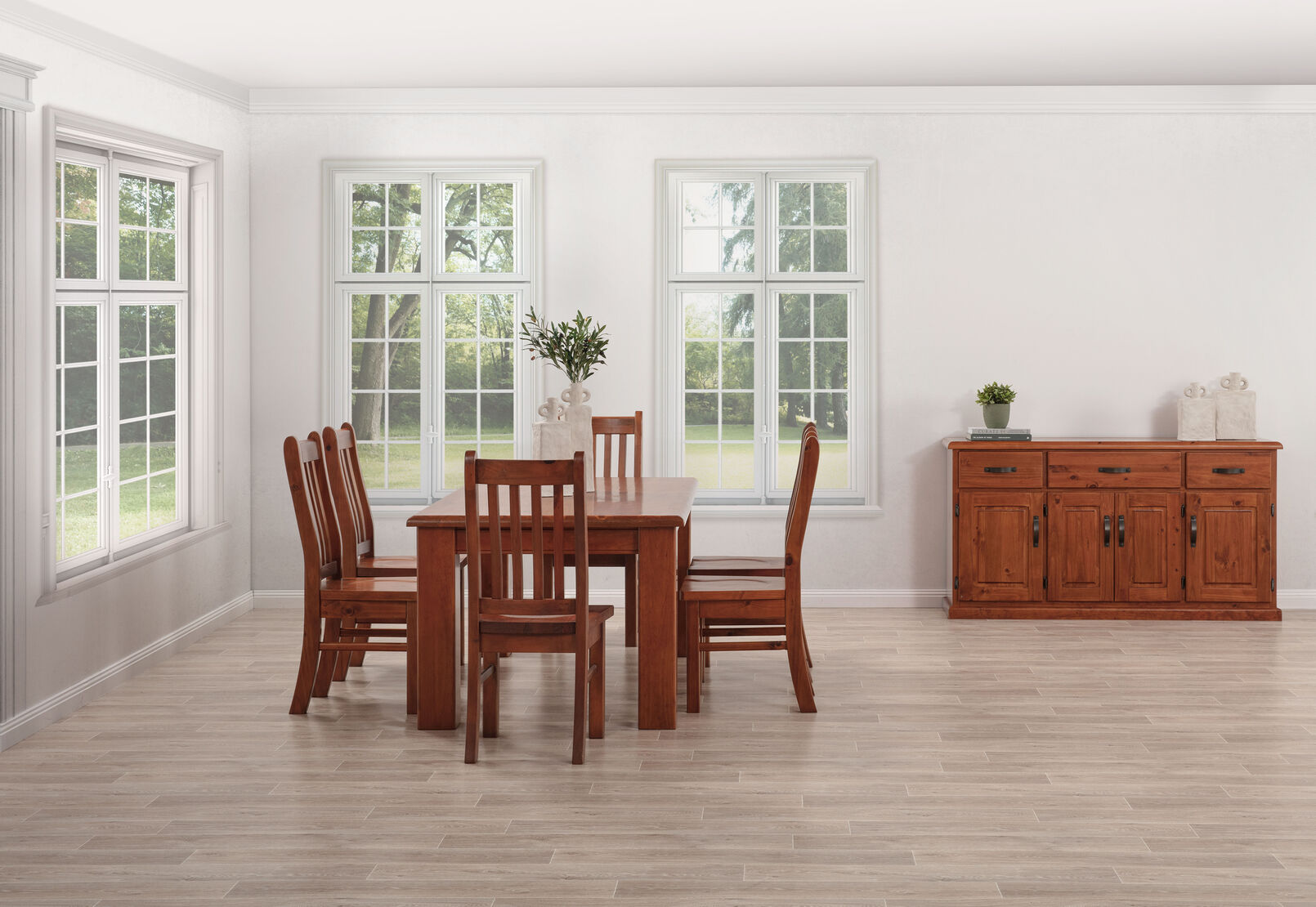 CALLAGHAN 7 PIECE DINING SUITE  RUSTIC