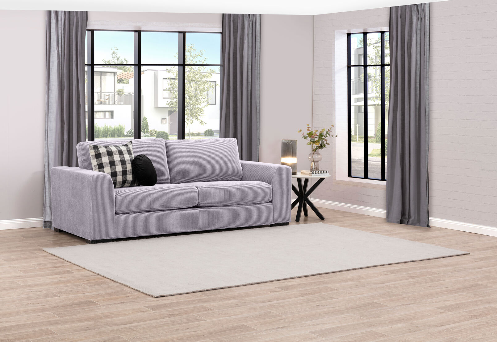 KOAH FABRIC 3.5 SEATER SOFA BED GREY