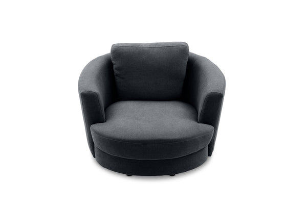 BRIANA FABRIC SWIVEL CHAIR DARK GREY