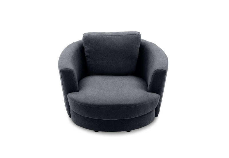 BRIANA FABRIC SWIVEL CHAIR DARK GREY