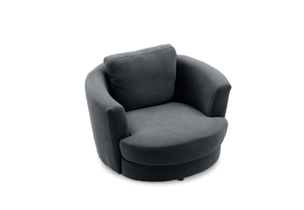 BRIANA FABRIC SWIVEL CHAIR DARK GREY