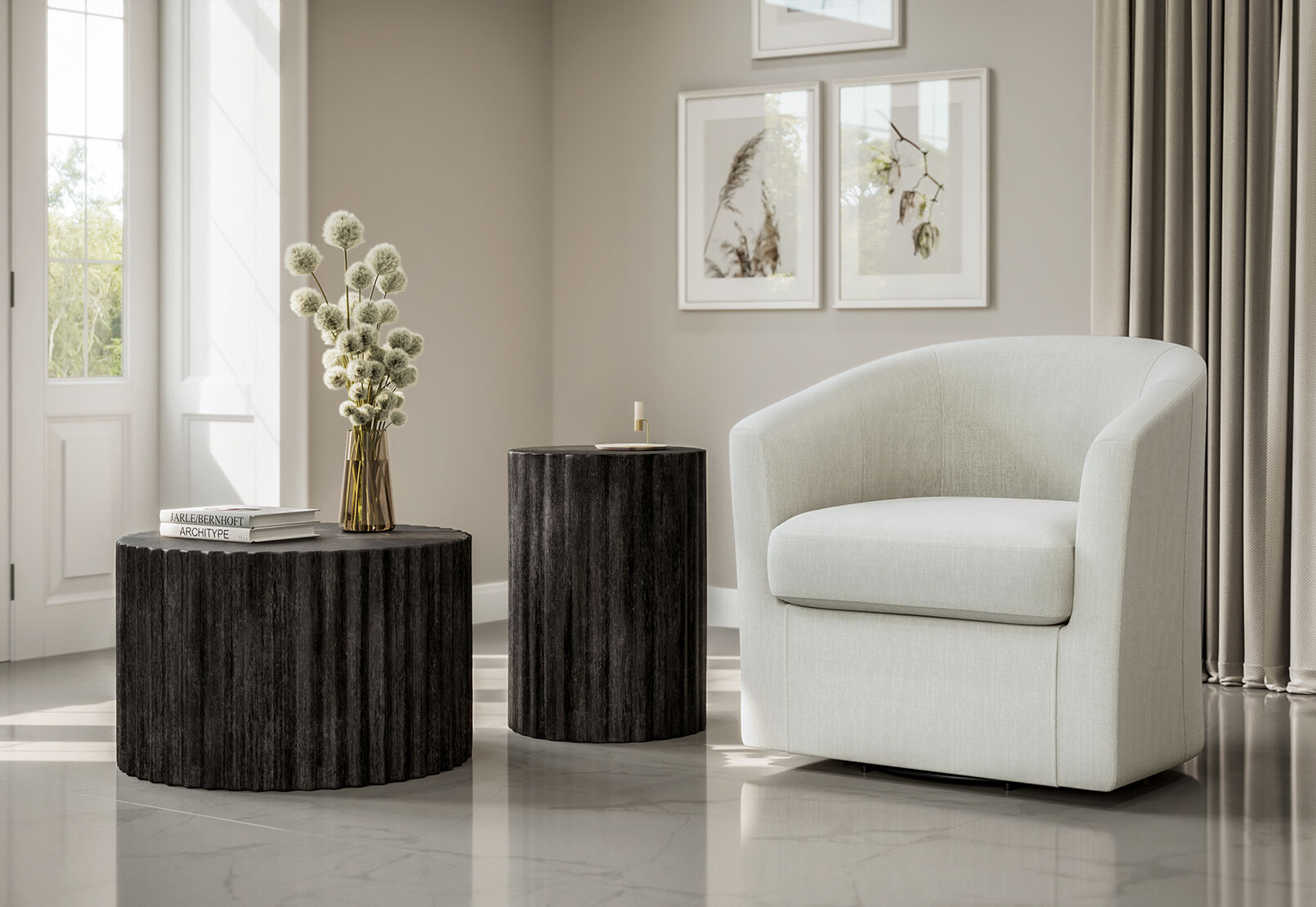 PRUITT LAMP TABLE BLACK